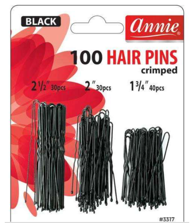 ANNIE 100 HAIR PINS  CRIMPED 2 1/2, 2, 1 3/4