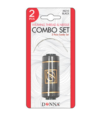 DONNA HAIR WEAVING THREAD & NEEDLE COMBO 120M BLACK