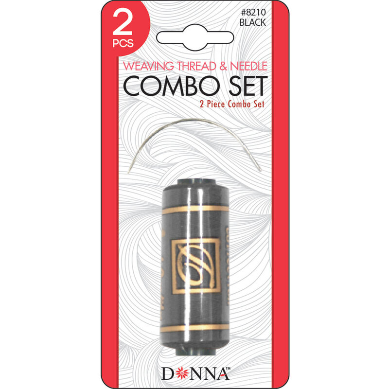 DONNA HAIR WEAVING THREAD & NEEDLE COMBO 120M BLACK