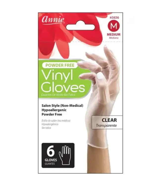 VINYL GLOVES POWDER FREE MEDIUM 6 CT