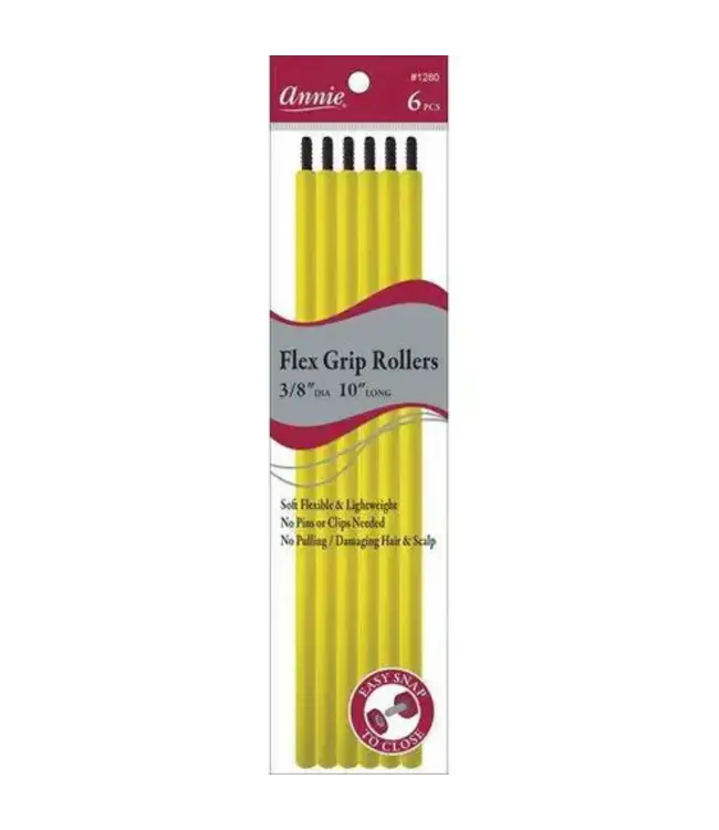 ANNIE FLEX GRIP ROLLERS 3/8" 10" 6 PCS YELLOW