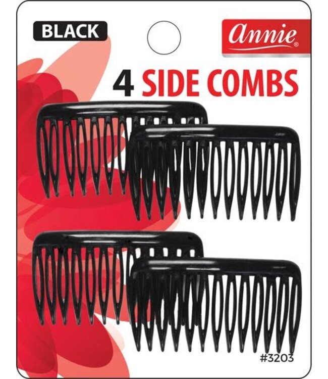 ANNIE 4 SIDE COMBS (BLACK)