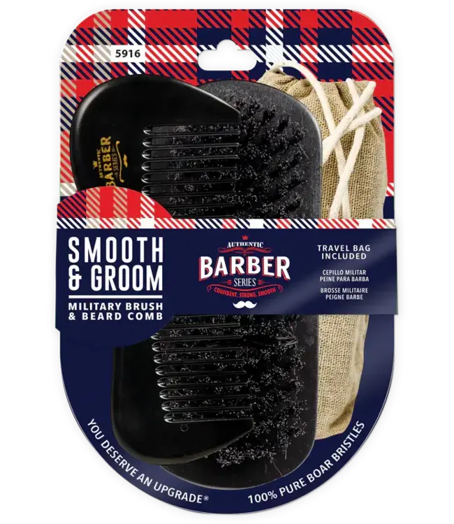 AUTHENTIC SMOOTH AND GROOM BRUSH AND BEARD