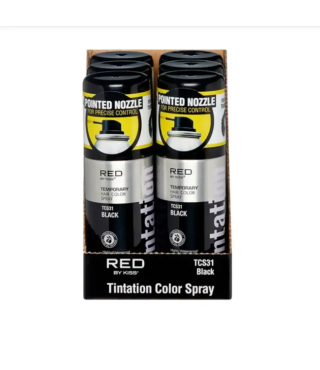 RED BY KISS TEMPORARY HAIR COLOR SPRAY BLACK