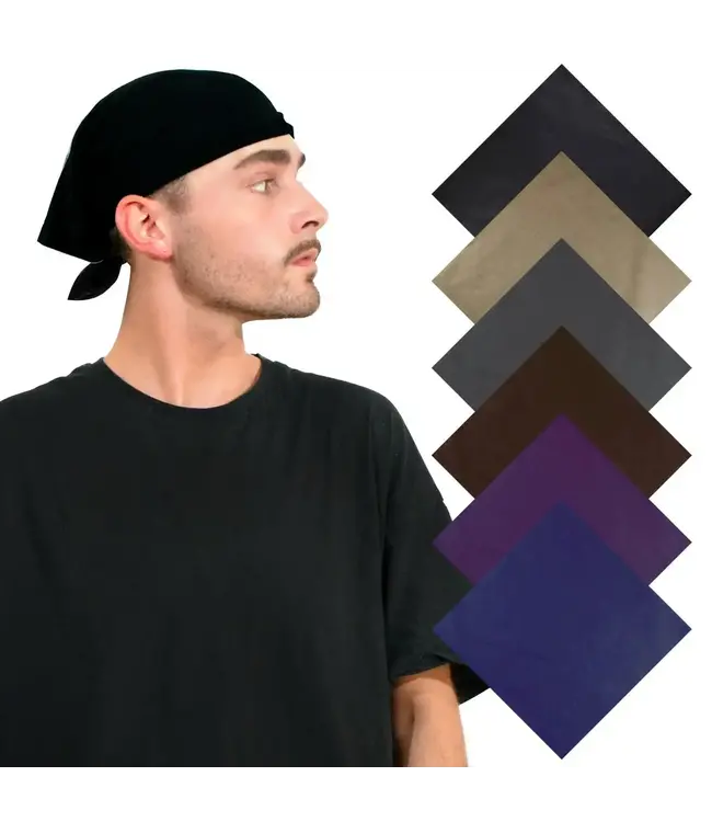 BLACK COTTON SCARF/ BANDANNA