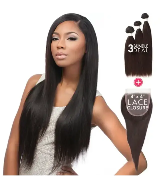 SENSATIONNEL HH B&N LACE BUNDLE DEAL 5X5 -10,12,14 STRAIGHT NATURAL