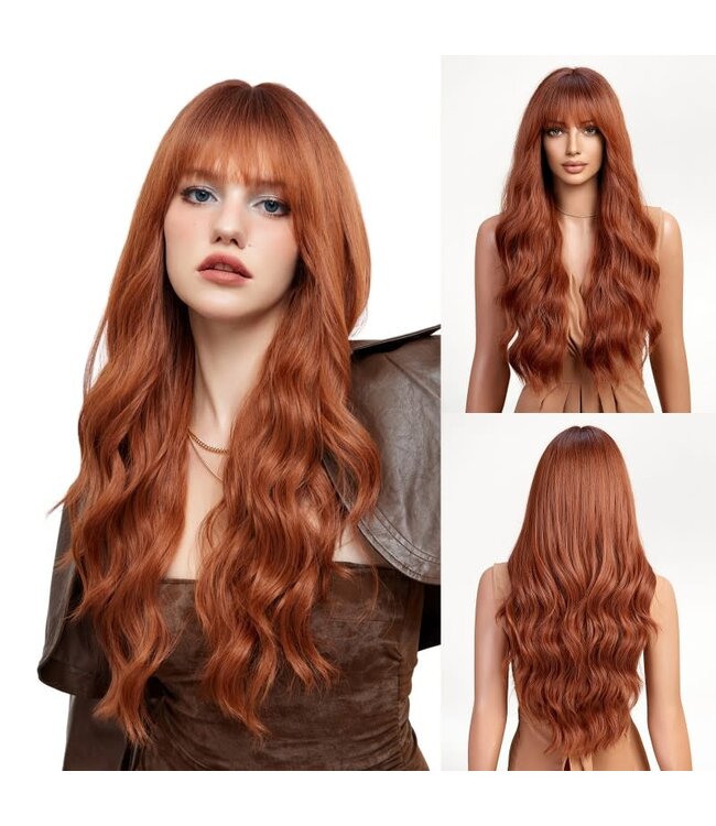 ONE N ONLY  LC1065-1 STRAWBERRY BLONDE WAVE WOMEN BOB WIG  WITH BANG