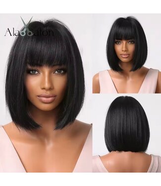 LAYERED SYNTHETIC WIG WITH BANGS STRAIGHT 16"