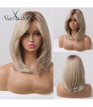 LAYERED BANGS SYNTHETIC WIG BLONDE