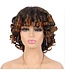 SYNTHETIC SHORT AFRO CURLY WIG WITH BANGS BIG BOUNCY