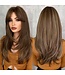 Ombre Blonde Wig for Women Long Straight Wig with Bangs