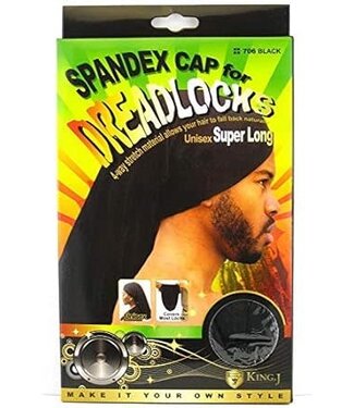 KING J SPANDEX CAP FOR DREADLOCKS SUPER LONG/ BLACK