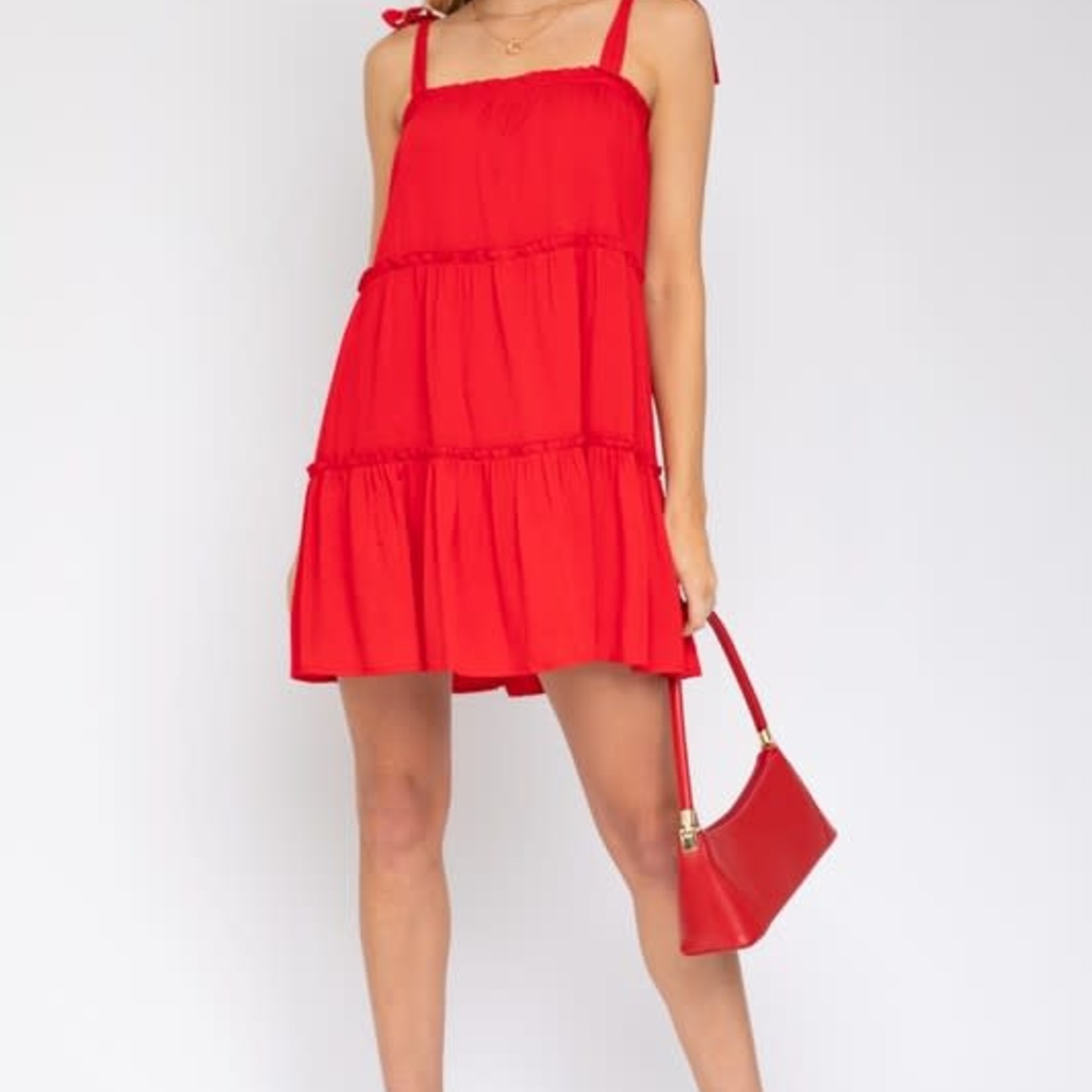 Gilli Red Frills Swing Dress
