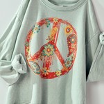 Trend Notes Peace Cropped Sweatshirt