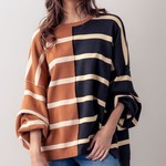 Trend Notes Two Tone Stripe Oversized Sweater