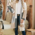 and the why Haley Colorblock Midi Cardigan