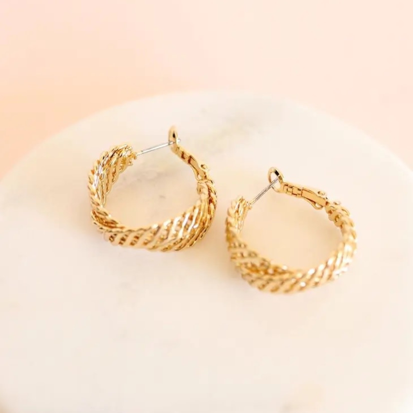 Layered Twist Hoop Earring