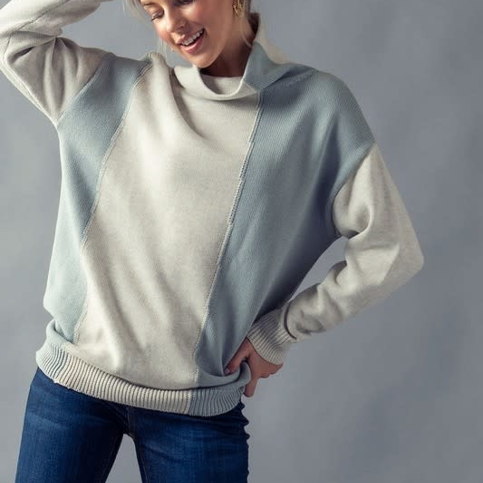 Trend Notes Brittney Colorblock Cowl Neck Sweater