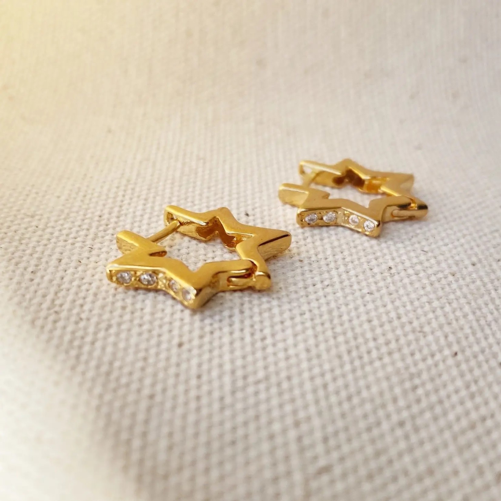 GoldFi Star Hoop Earrings