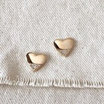 GoldFi CZ Gold Filled Heart Studs