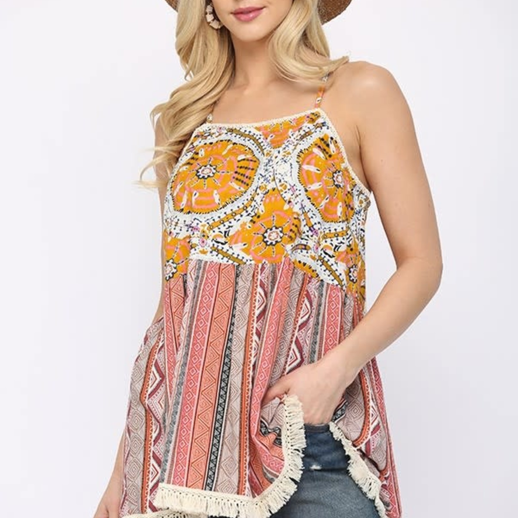 Gigio Porscha Fringe Trim Tank