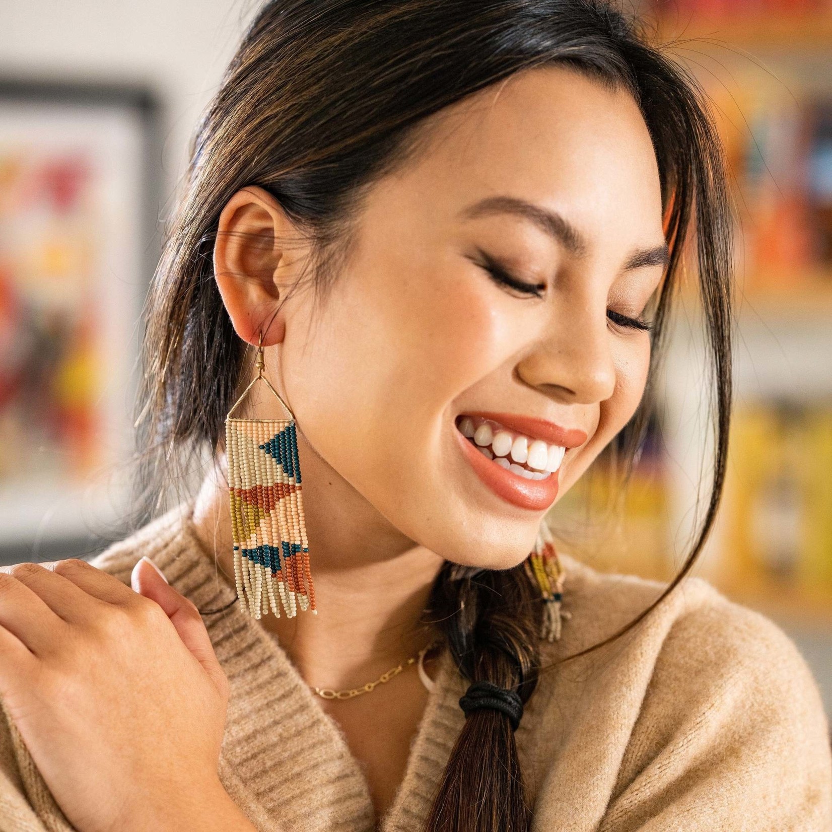 Ink and Alloy Brooke Fringe Earrings