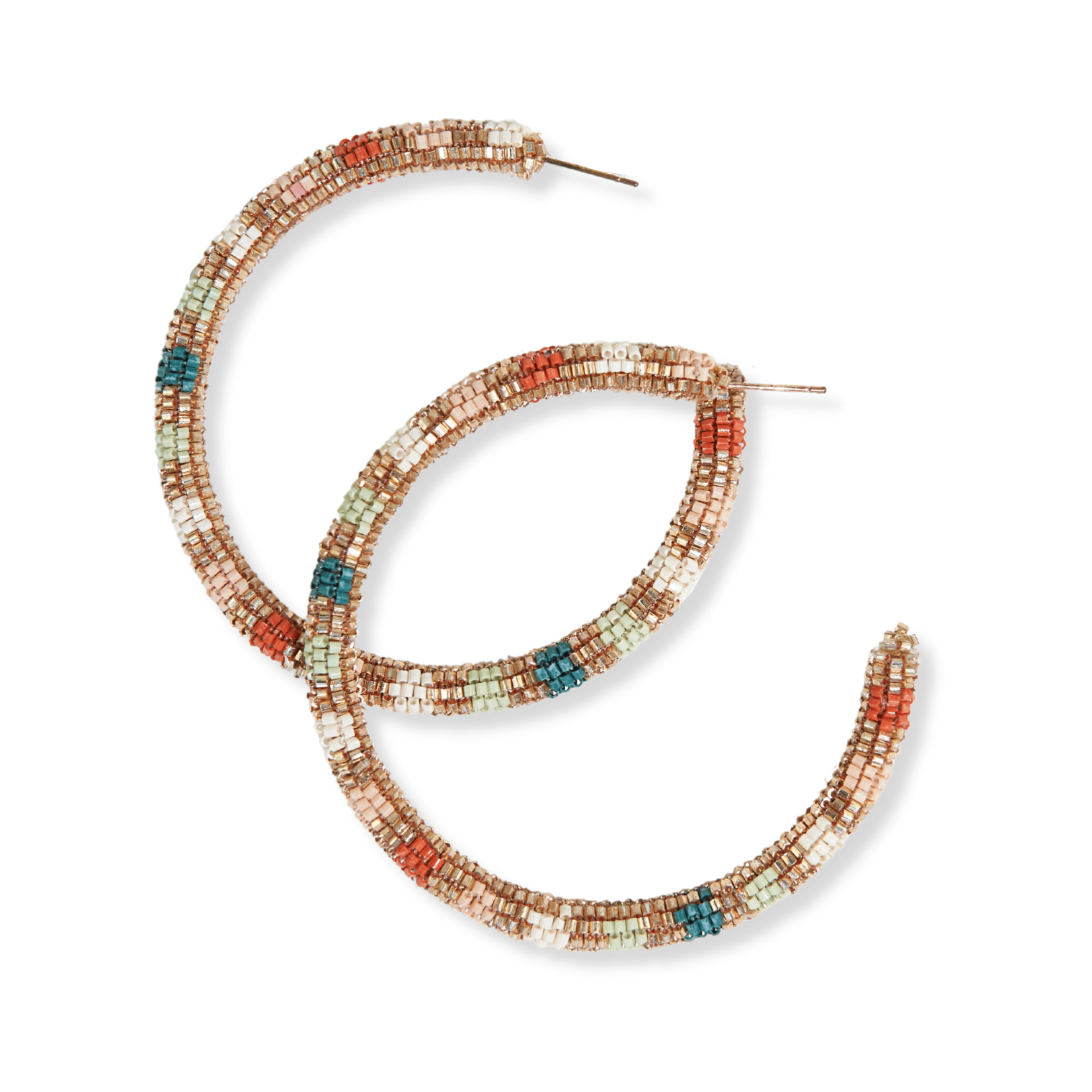 Ink and Alloy Raquel Striped Hoop Earrings