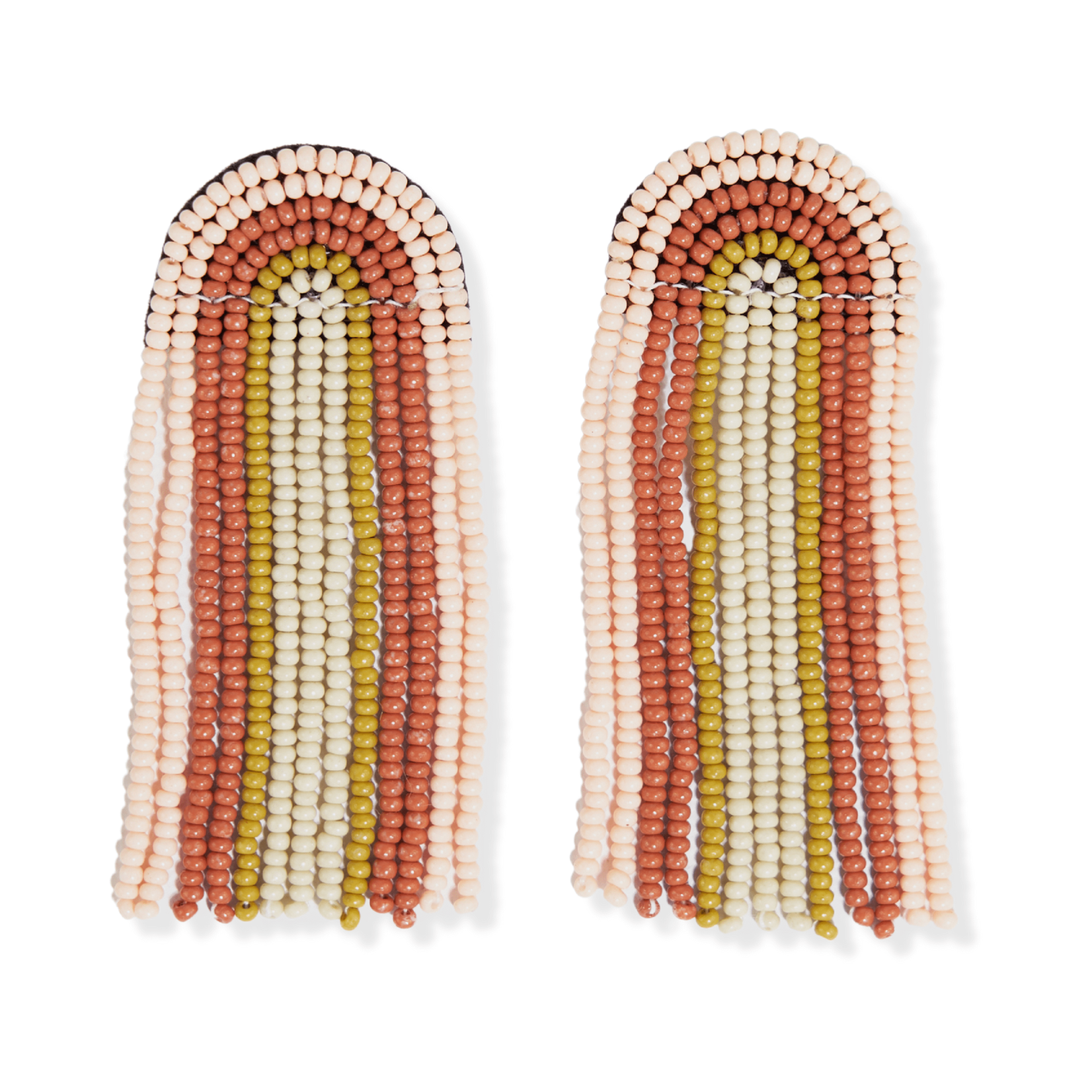 Ink and Alloy Skylar Rainbow Stripe Beaded Fringe Earring