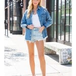 Bluivy Oversized Distressed Jean Shacket