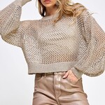 Miss Love Mira Metallic Crochet Top