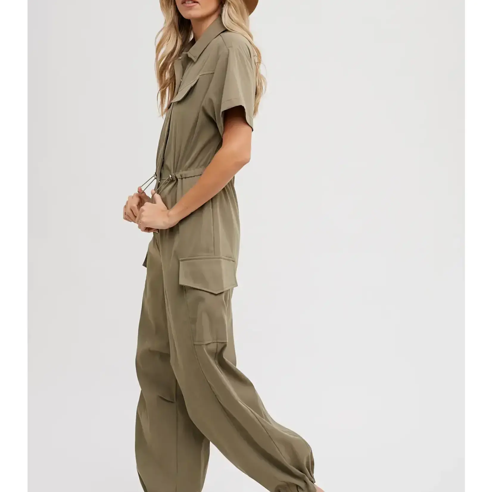 Bluivy Camille Cargo Button Down Jumpsuit