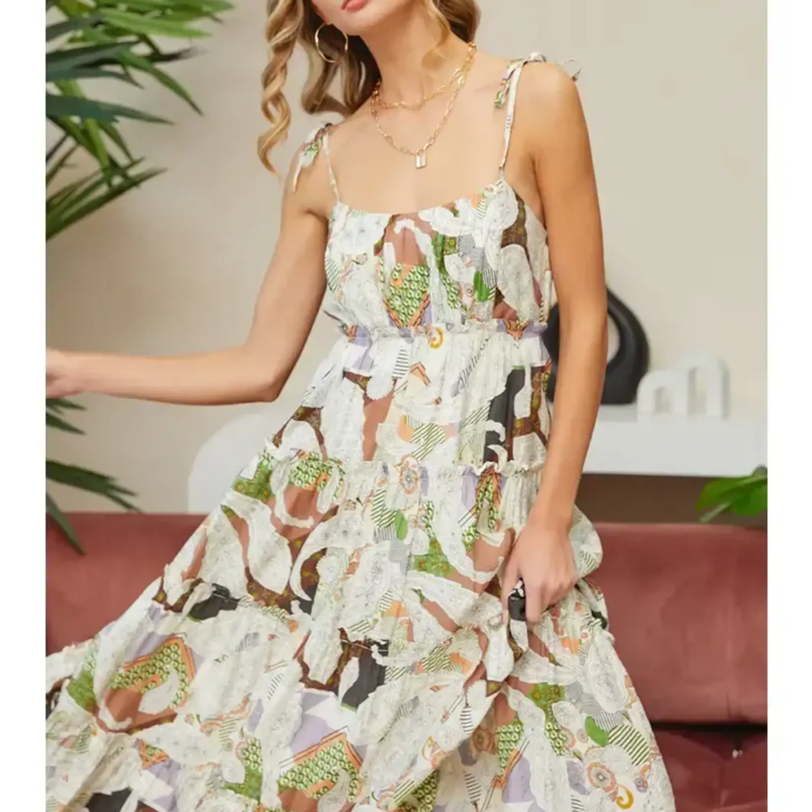 Sweet Lovely By Jen Angelica Floral Tiered Dress