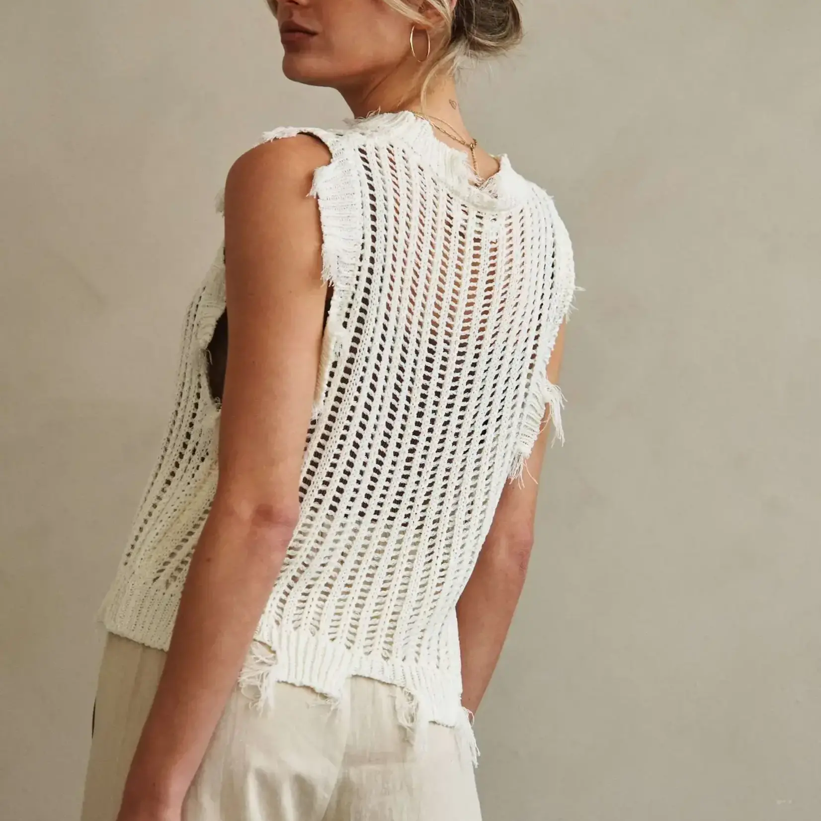 Mello Luna Crochet Destressed Vest