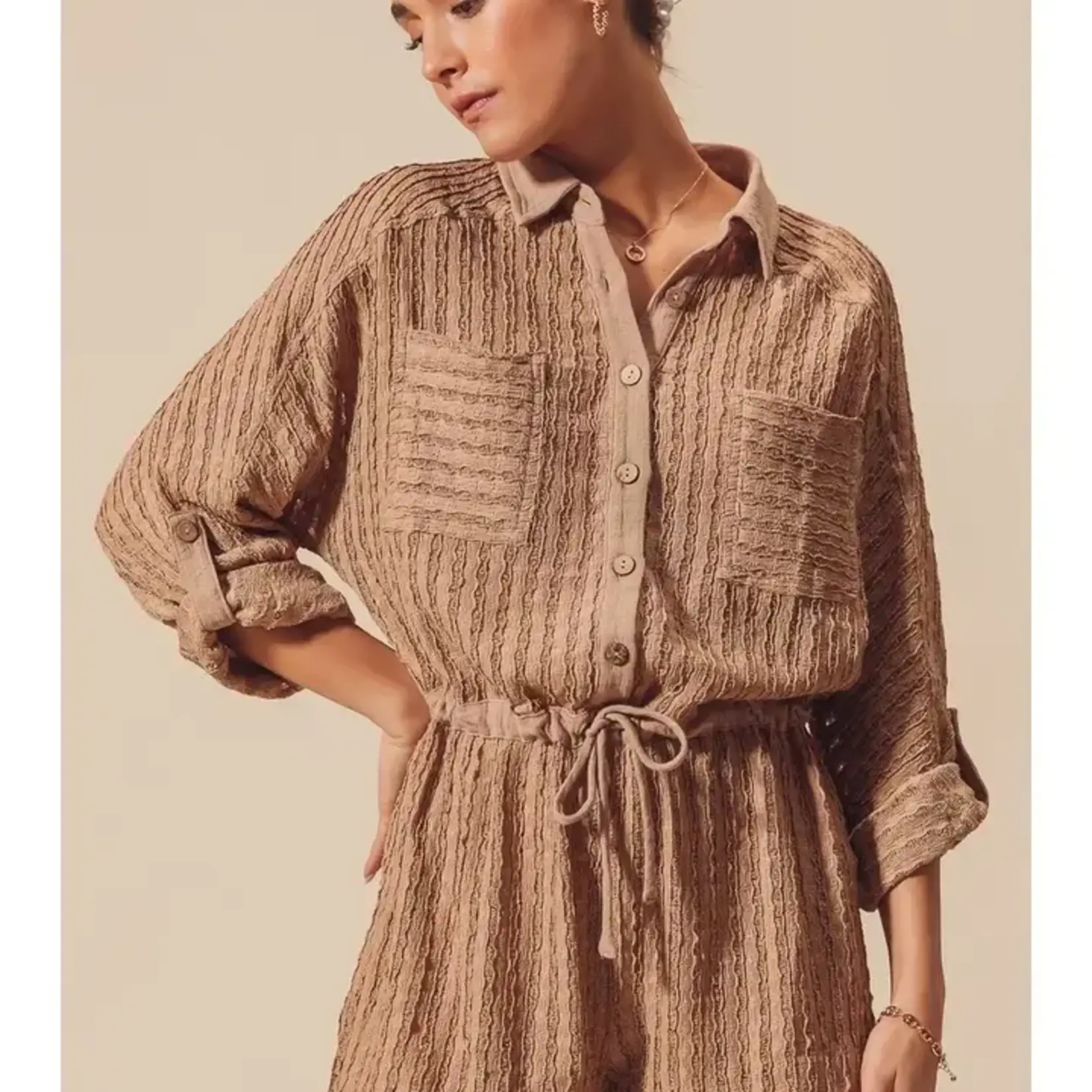 So Me Felicity Textured Knit Romper