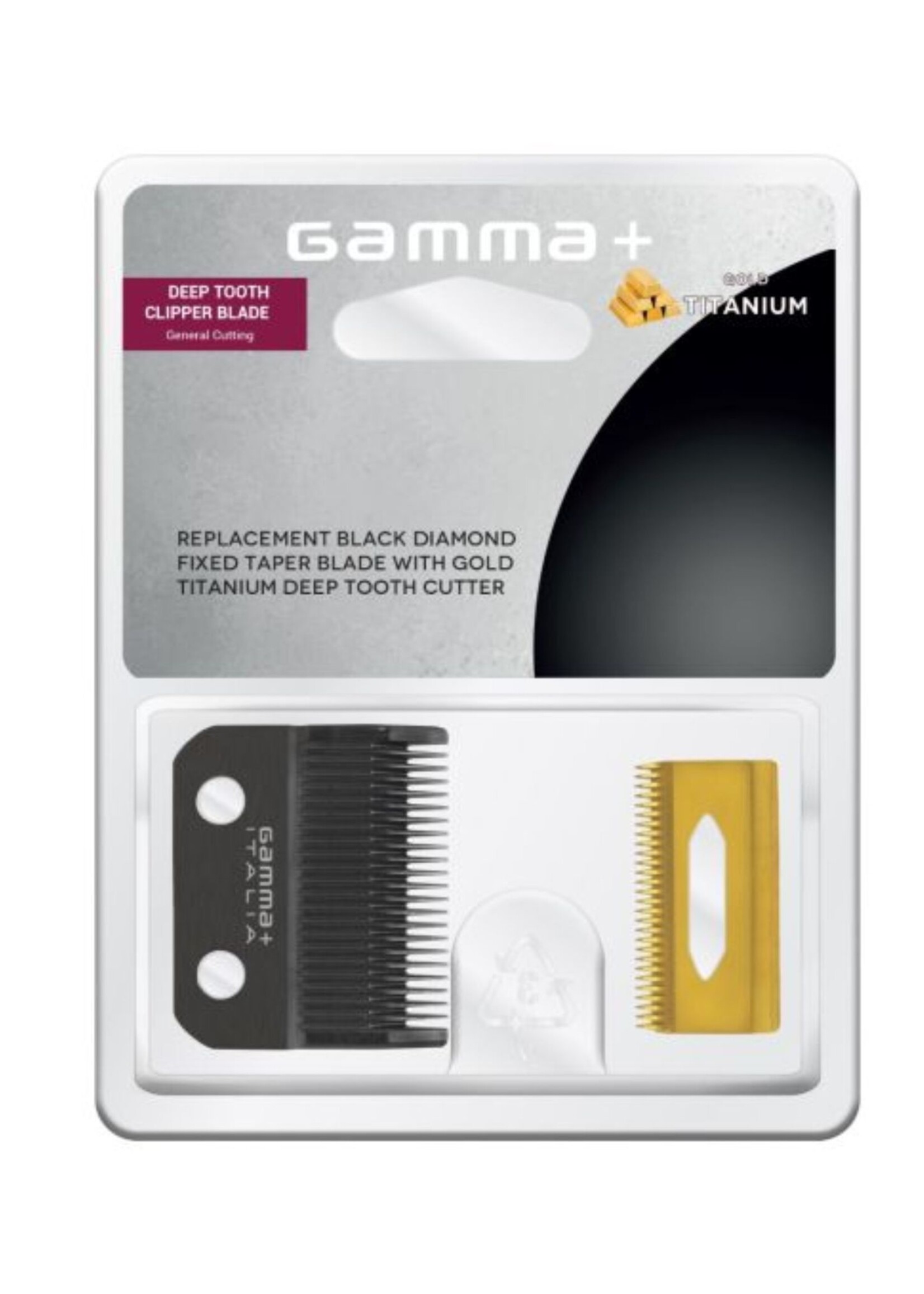 GAMMA Gamma+ Black Diamond Fixed Taper with Gold Titanium Deep Tooth Cutter
