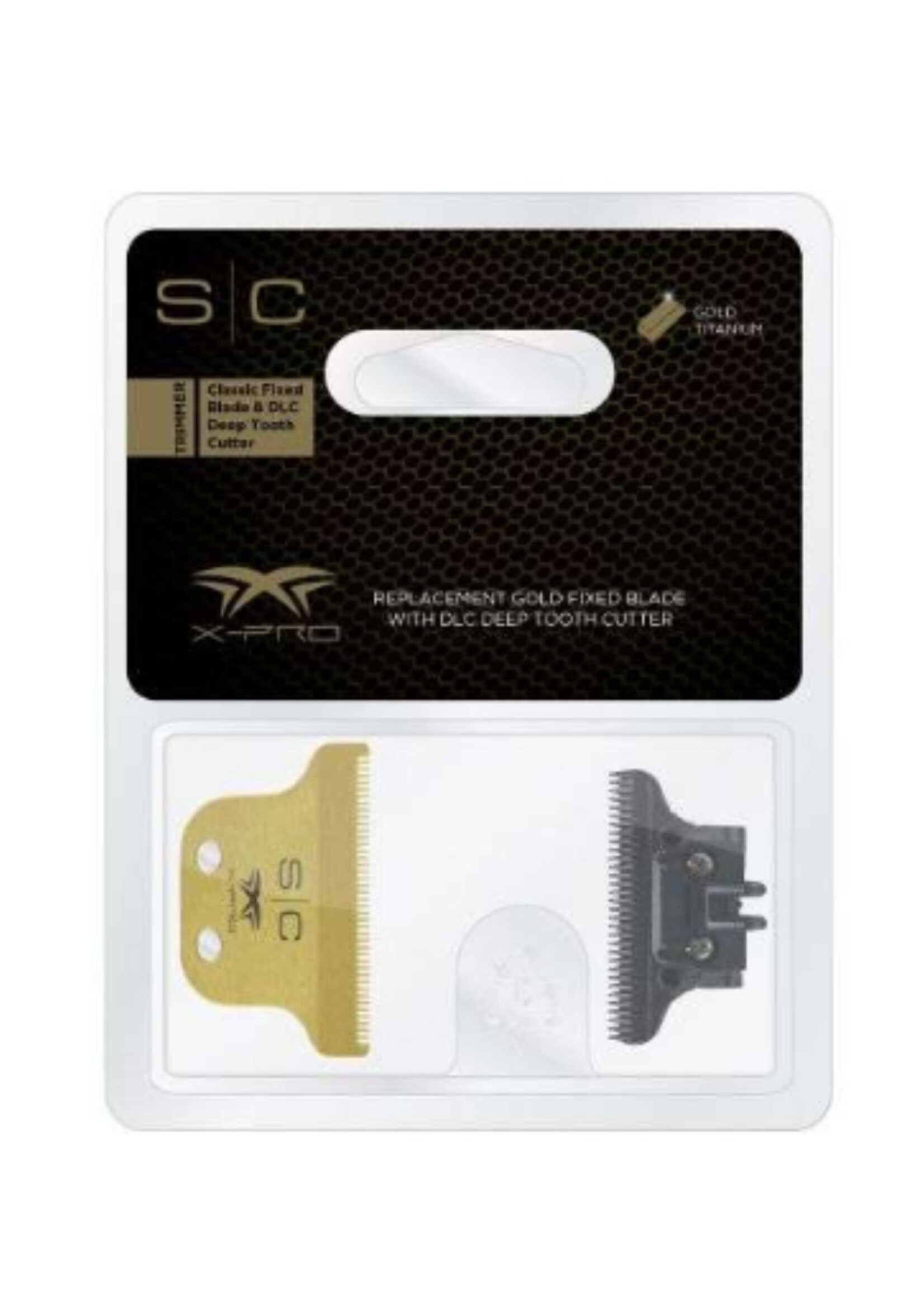 STYLECRAFT StyleCraft Fixed Gold Titanium X-Pro Trimmer Blade with Black Diamond Carbon DLC Deep Tooth Cutter Set
