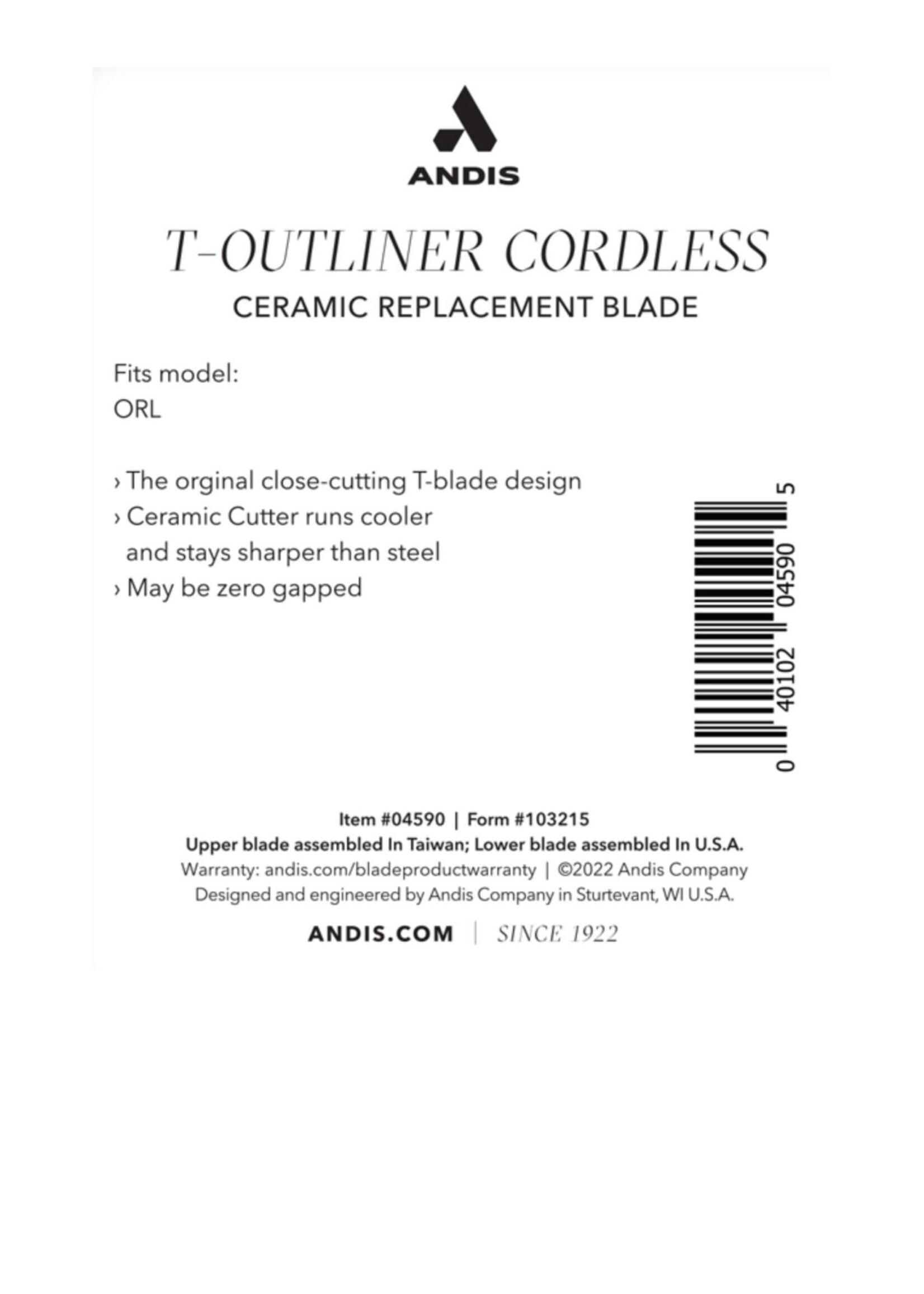 ANDIS Andis Cordless T-Outliner LI Ceramic T-Blade