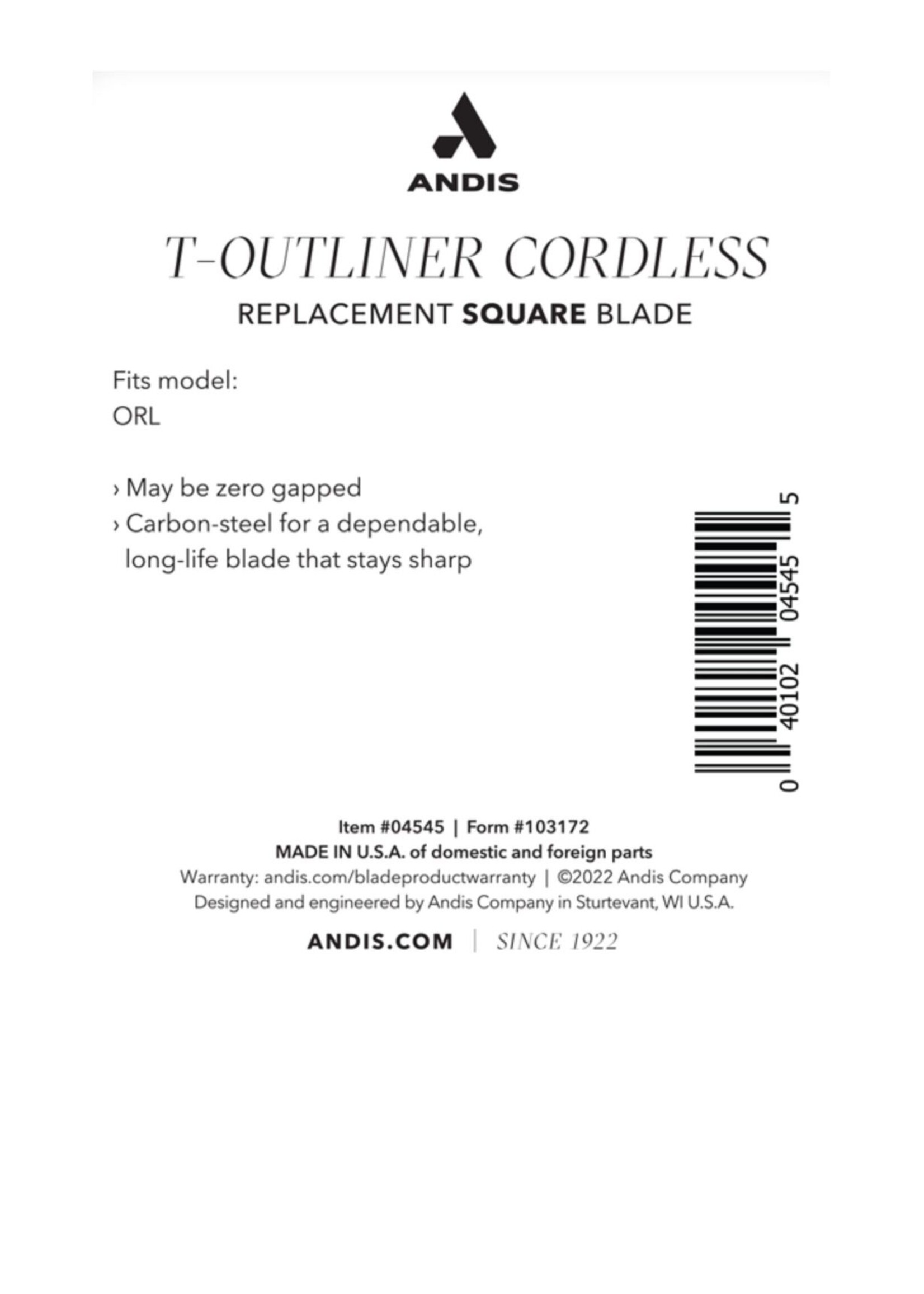 ANDIS Andis Cordless T-Outliner® Li Replacement Square Blade