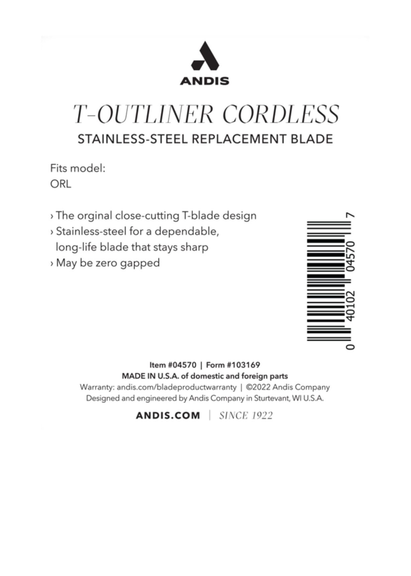 ANDIS Andis Cordless T-Outliner® Li Replacement T-Blade - Stainless Steel
