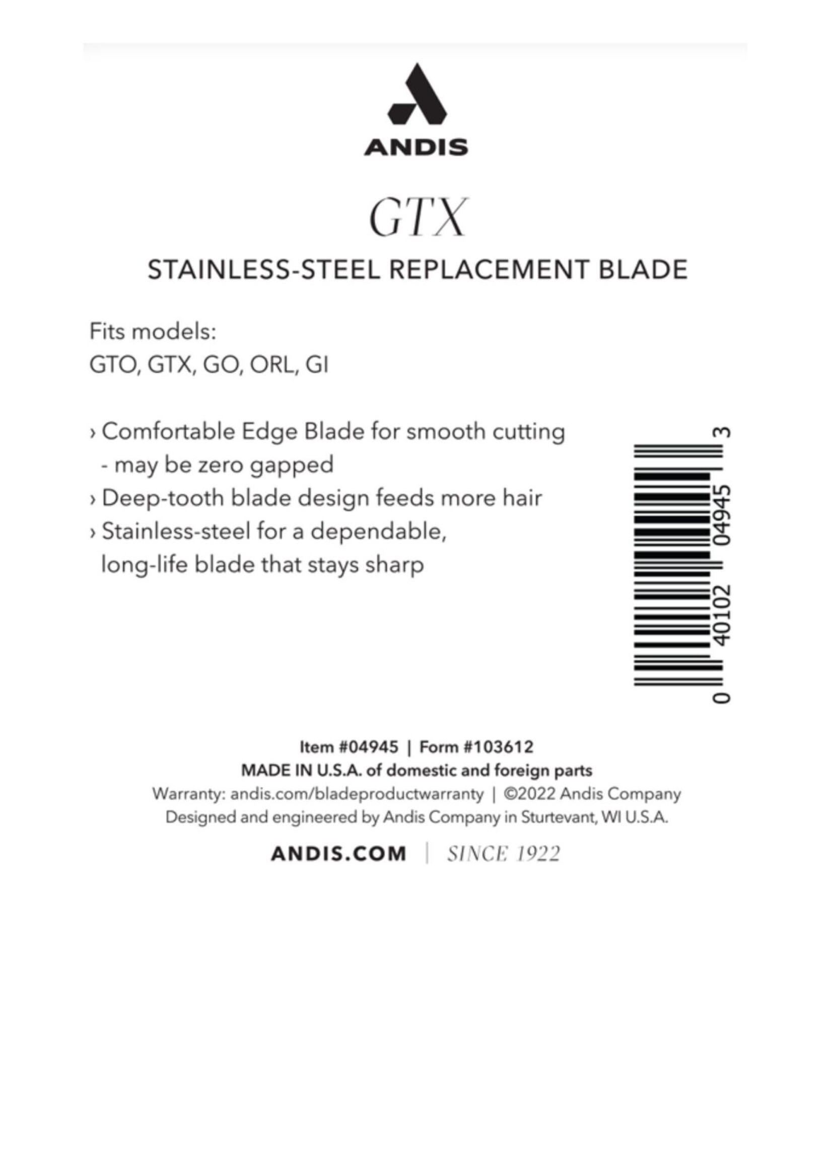 ANDIS Andis GTX Deep Tooth T-Outliner® Replacement Blade - Stainless Steel