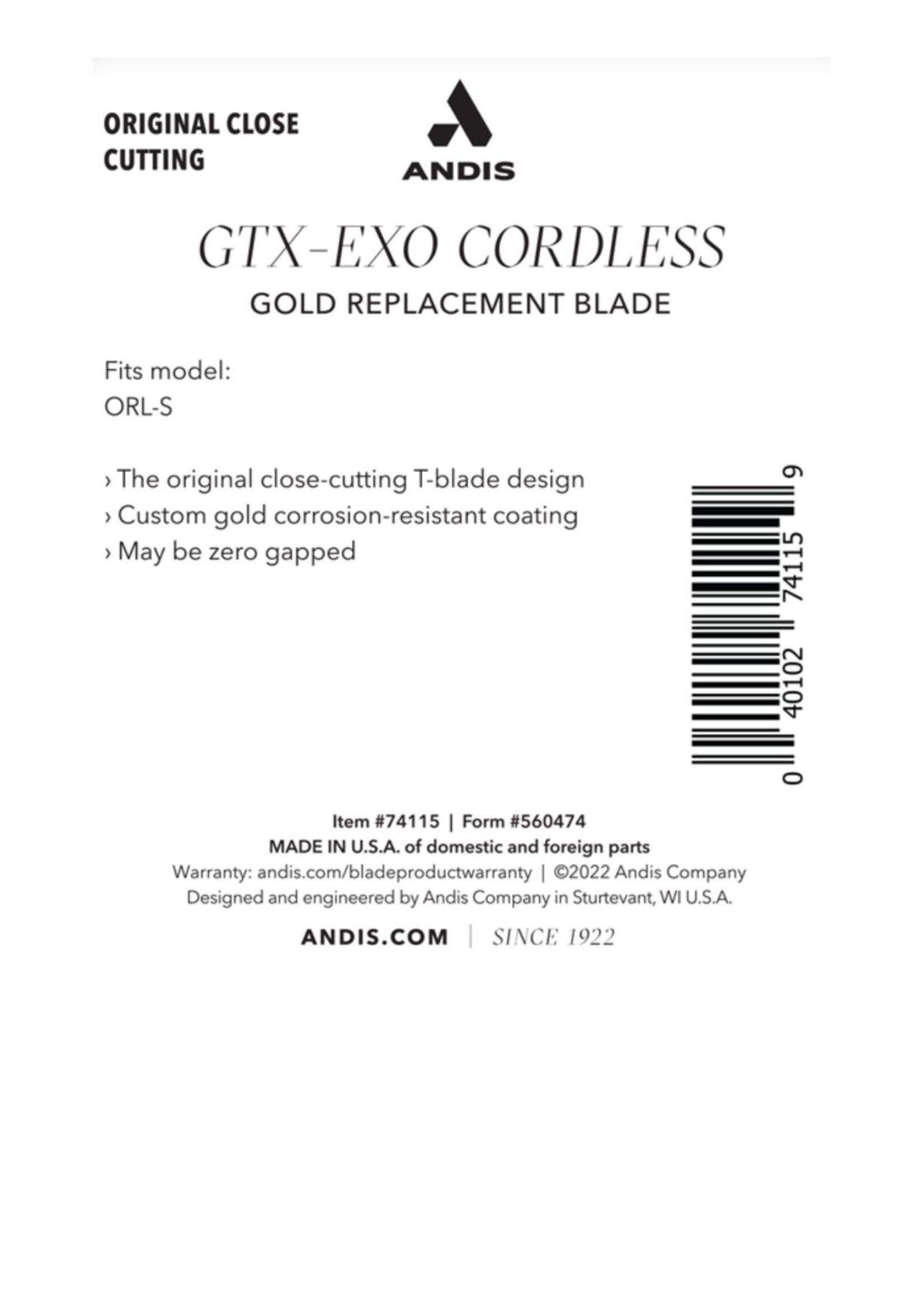 ANDIS Andis GTX-EXO Cordless Gold Shallow Tooth Replacement Blade
