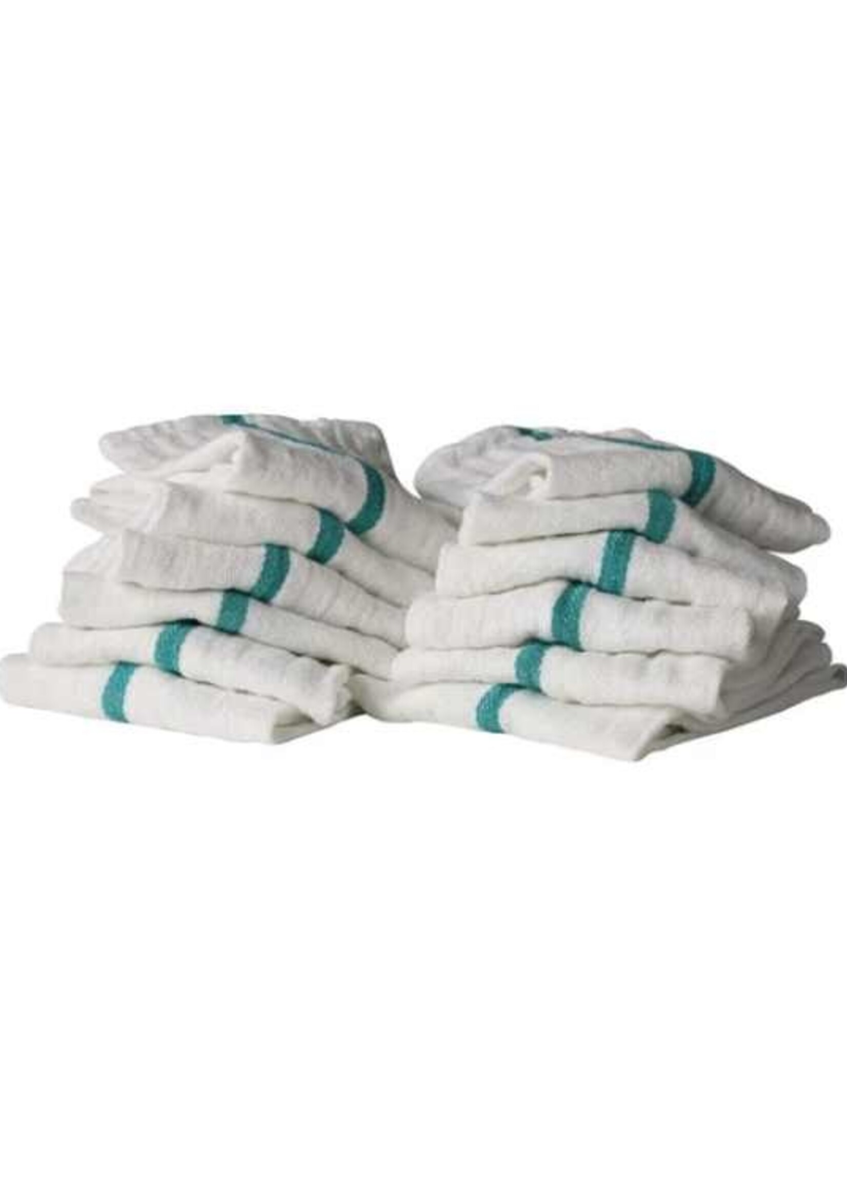 ProTex Herringbone Green Stripe Towel - 12 Pack