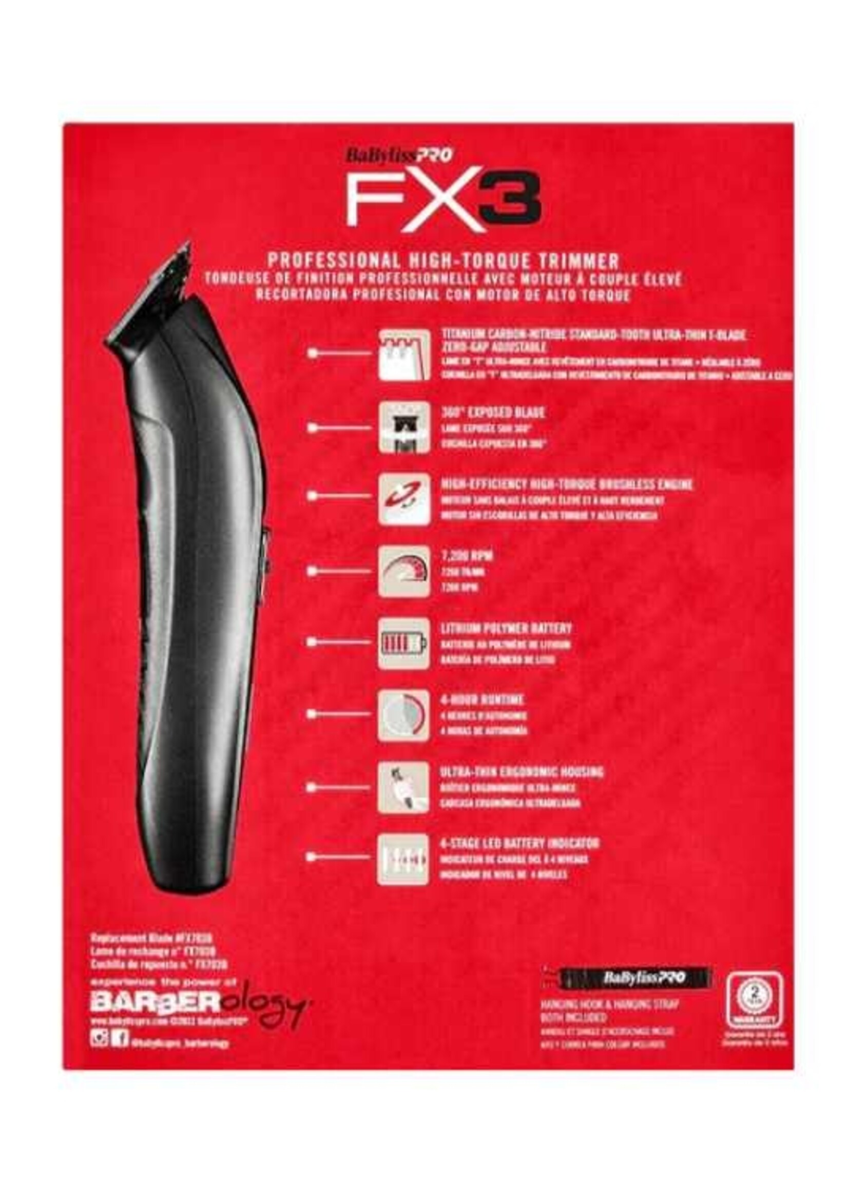 BABYBLISS BaByliss Pro FX3 High-Torque Trimmer - Matte Black