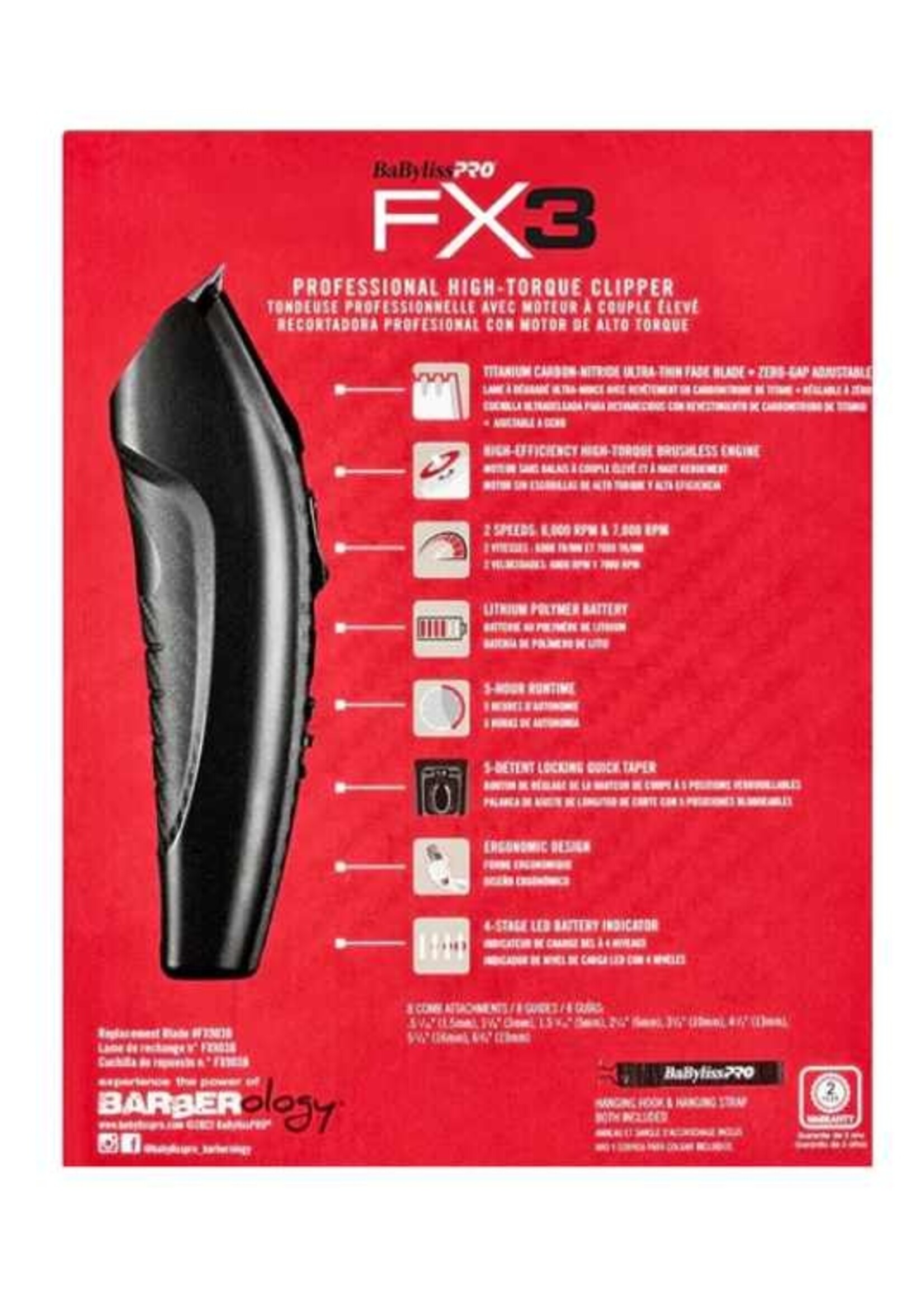 BABYBLISS BaByliss Pro FX3 High-Torque Clipper - Matte Black