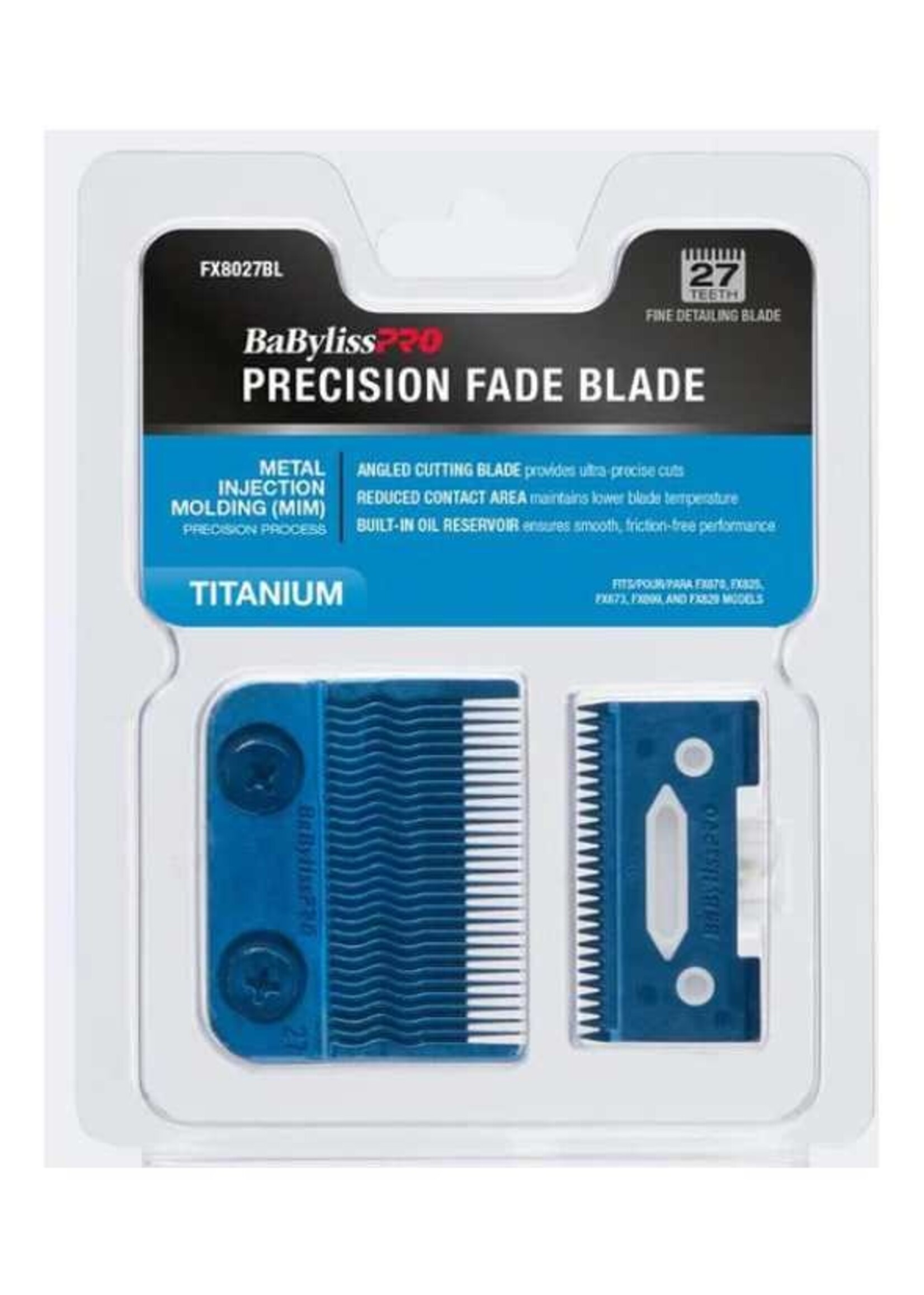 BABYBLISS BaBylissPRO Blue Titanium Metal-Injection Molded Precision Fade Blade FX8022BL