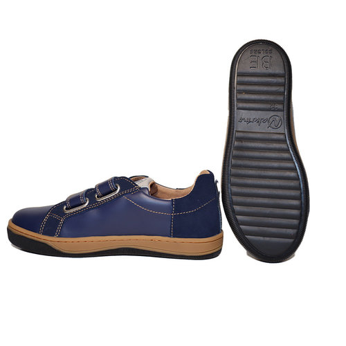 Naturino Caleb Calf Suede Navy with Chestnut accents