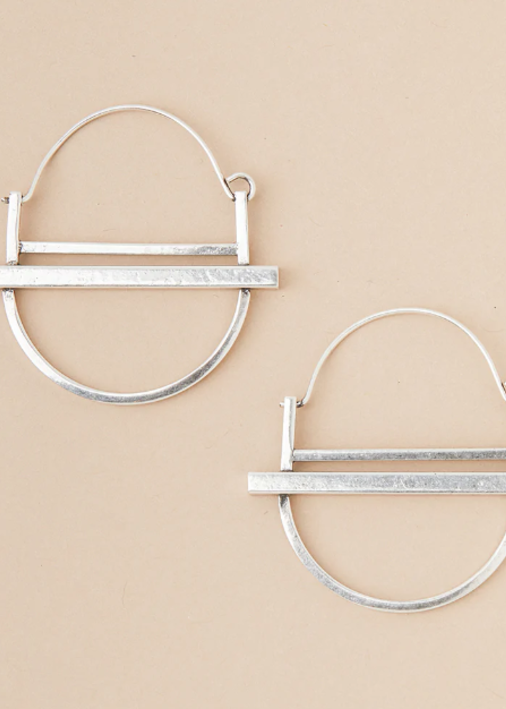 Refined Earring Collection - Saturn Hoop/Sterling Silver