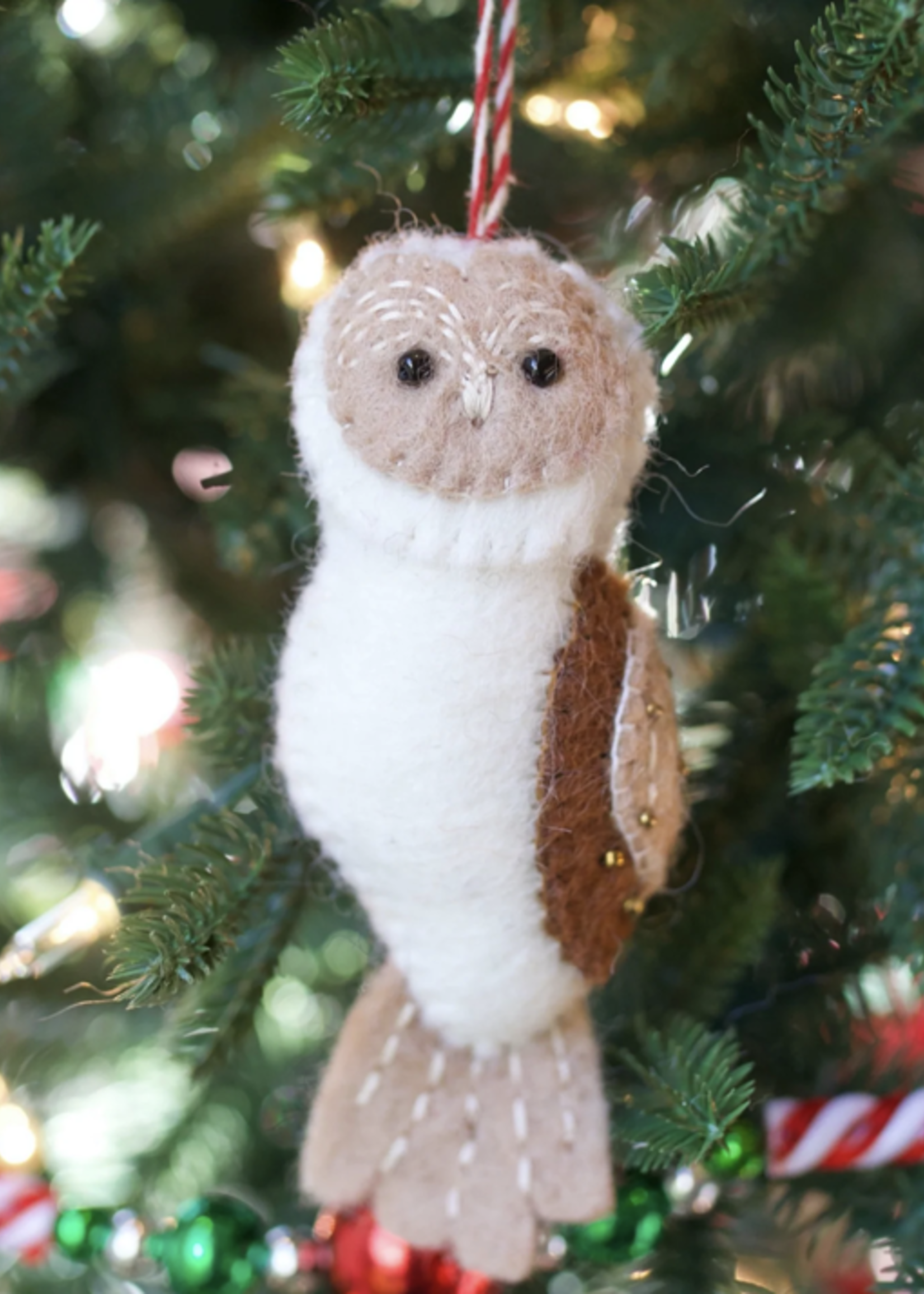 Owl Felt Wool Ornament