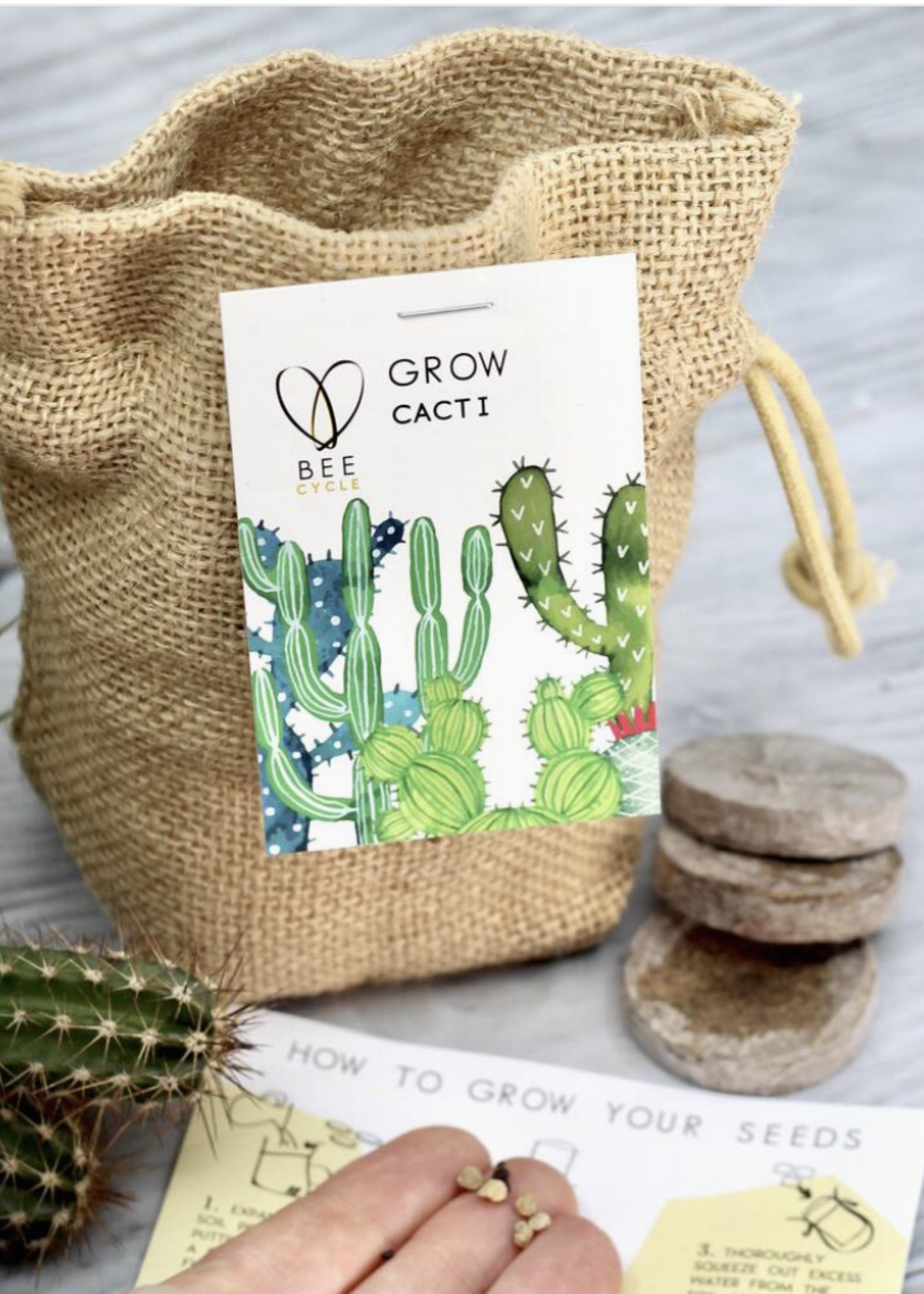 Cactus Jute Bag Grow Set