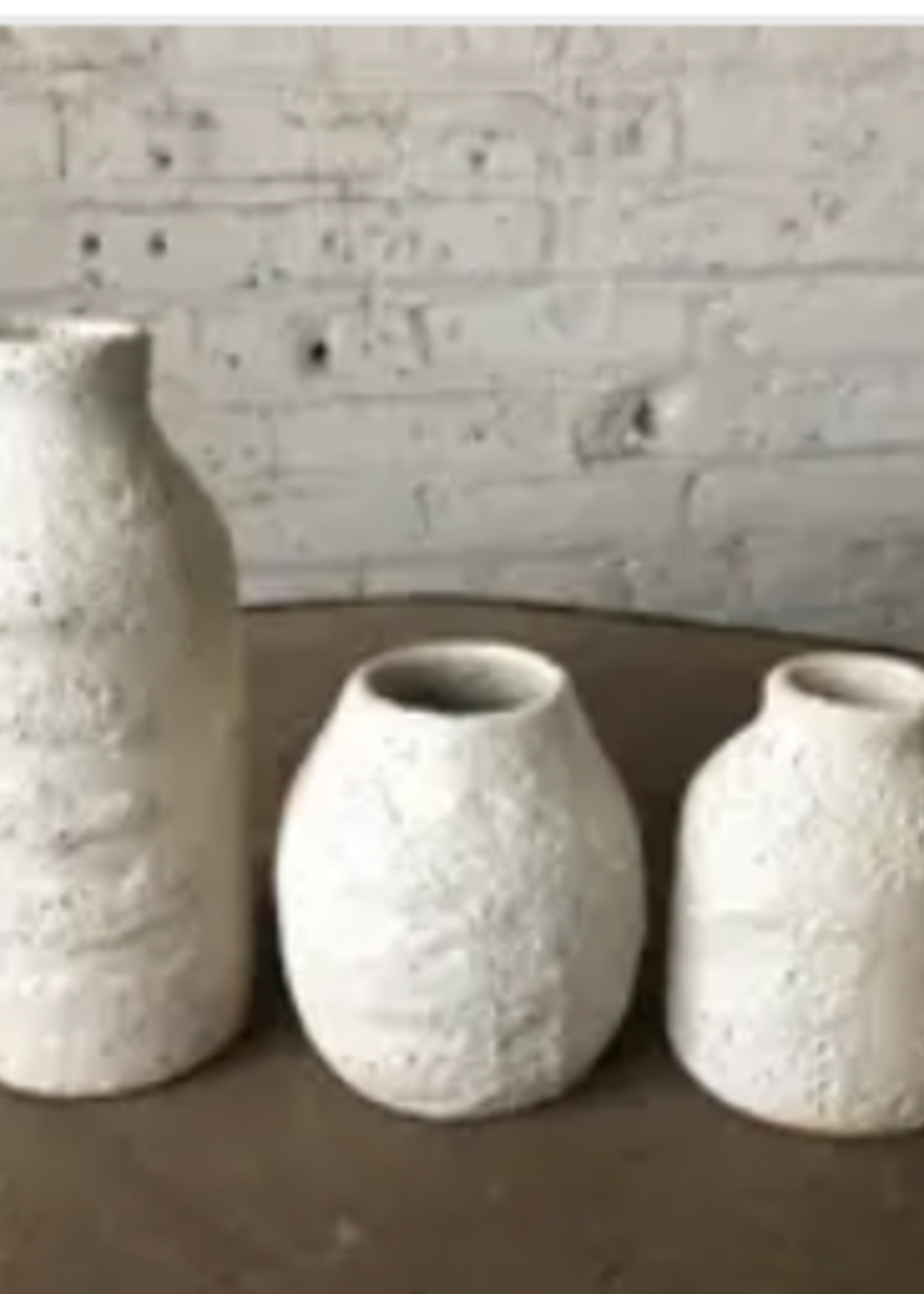 White Crater Vase Collection | Large Bottle